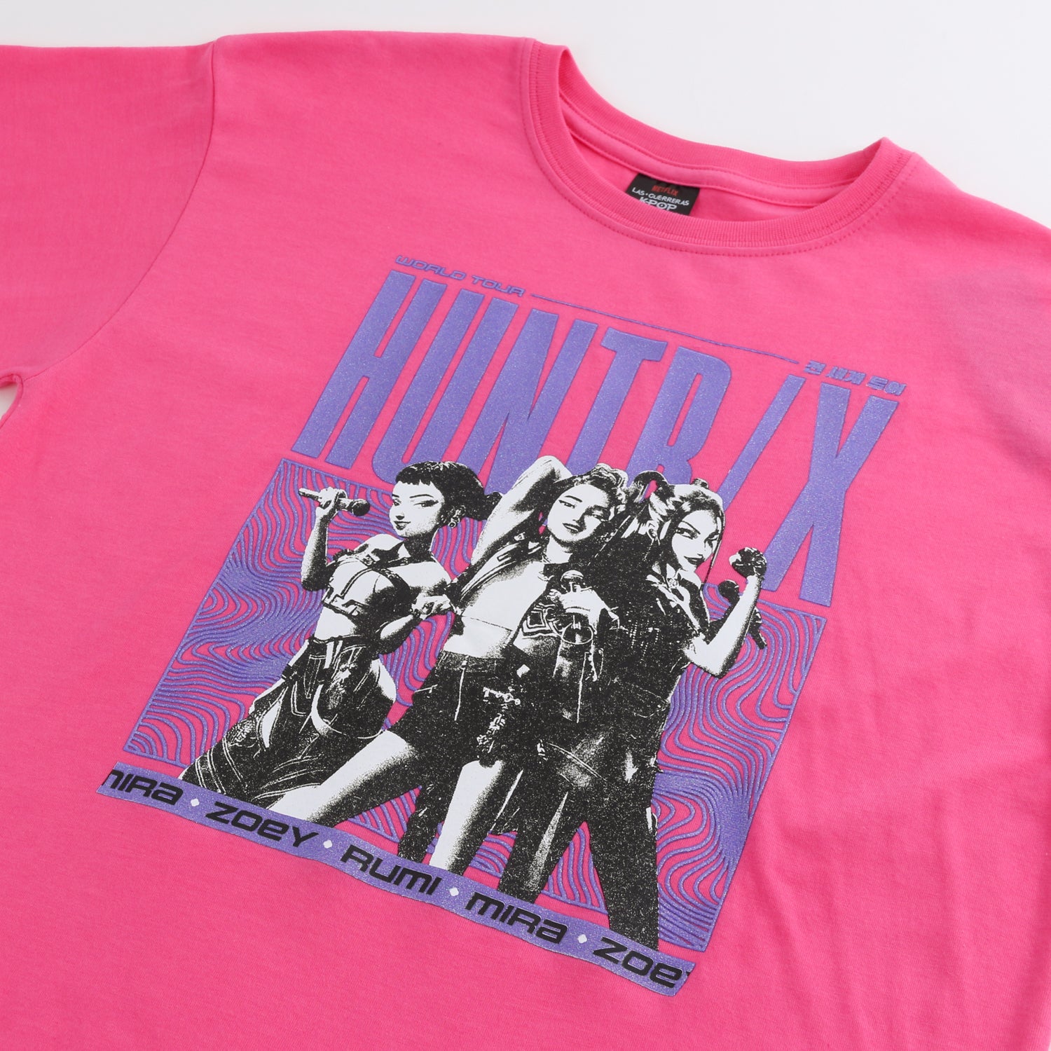 Polera Manga Corta Niña Huntr/x Rosado Kpop Demon Hunters - Poleras Chile | The Brands Club cl