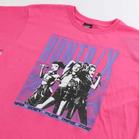 Polera Manga Corta Niña Huntr/x Rosado Kpop Demon Hunters - Poleras Chile | The Brands Club cl