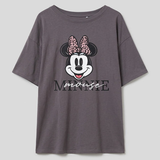 Polera Manga Corta Mujer Disney Minnie Cara Acero - Poleras Chile | The Brands Club cl