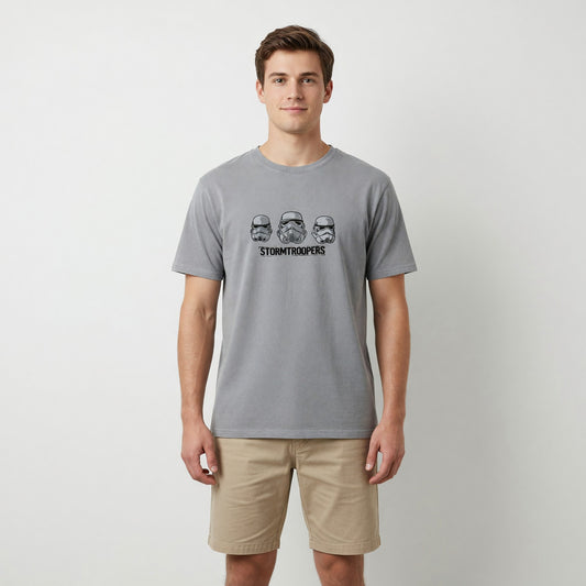 Polera Manga Corta Hombre Star Wars Espalda Gris Claro - Poleras Chile | The Brands Club cl