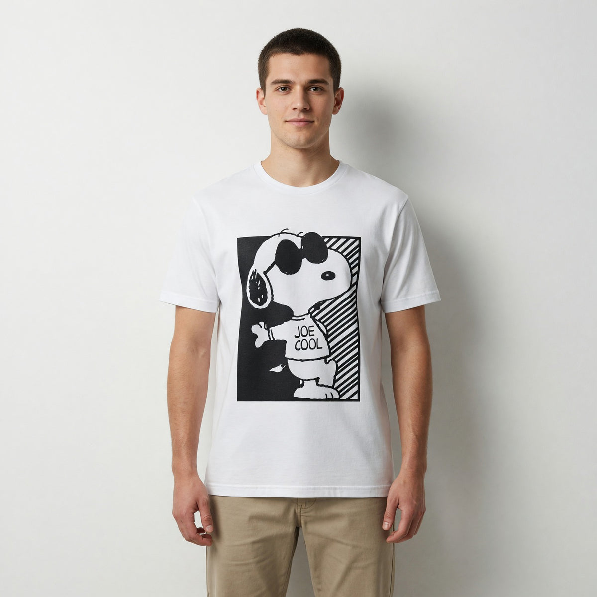 Polera Manga Corta Hombre Snoopy Joe Cool Blanco - Poleras Chile | The Brands Club cl