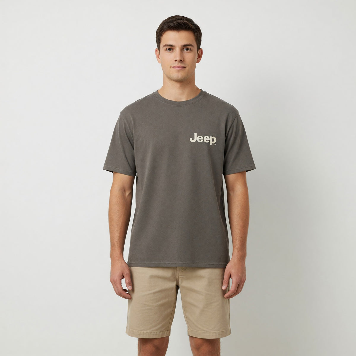 Polera Manga Corta Hombre Jeep Espalda Beige - Poleras Chile | The Brands Club cl