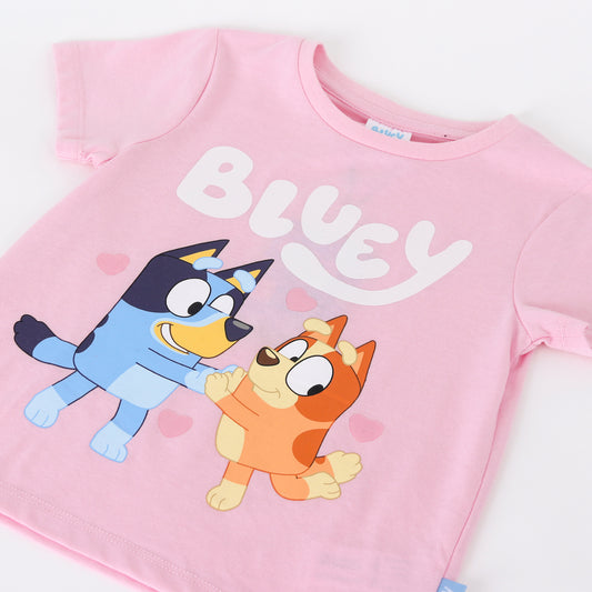 Polera Manga Corta Niña Bingo & Bluey Rosado - Poleras Chile | The Brands Club cl