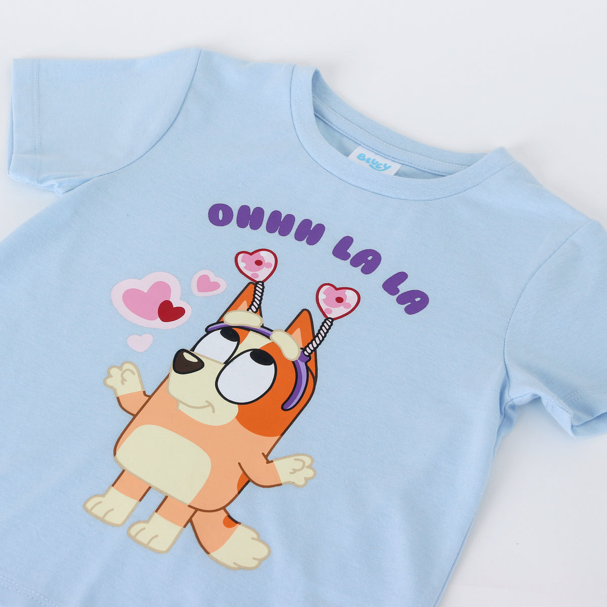 Polera Manga Corta Niña Bluey Celeste - Poleras Chile | The Brands Club cl