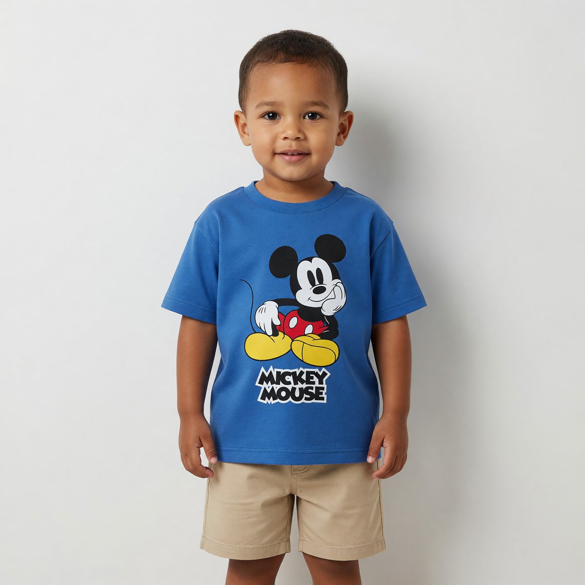 Polera Manga Corta Niño Mickey Disney Azul
