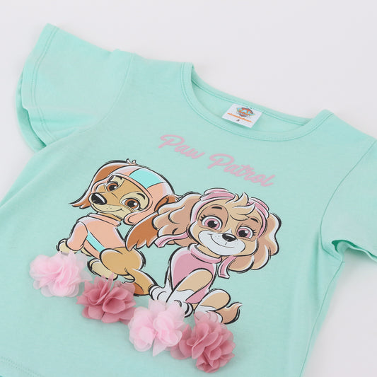 Polera Manga Corta Niña Paw Patrol Turquesa - Poleras Chile | The Brands Club cl