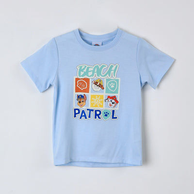 Polera Manga Corta Niño Paw Patrol Celeste