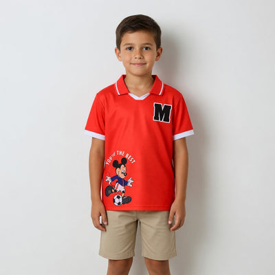 Polera Manga Corta Niño Mickey Disney Rojo