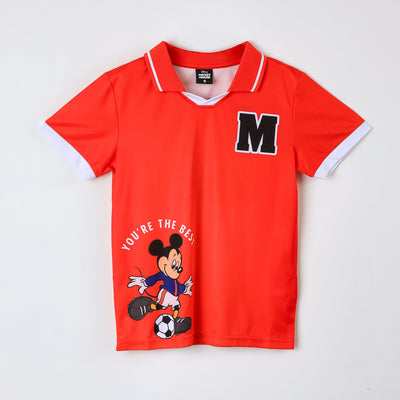 Polera Manga Corta Niño Mickey Disney Rojo