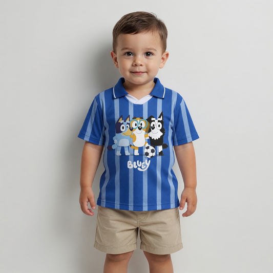 Polera Manga Corta Niño Bluey Futbol Azul - Poleras Chile | The Brands Club cl