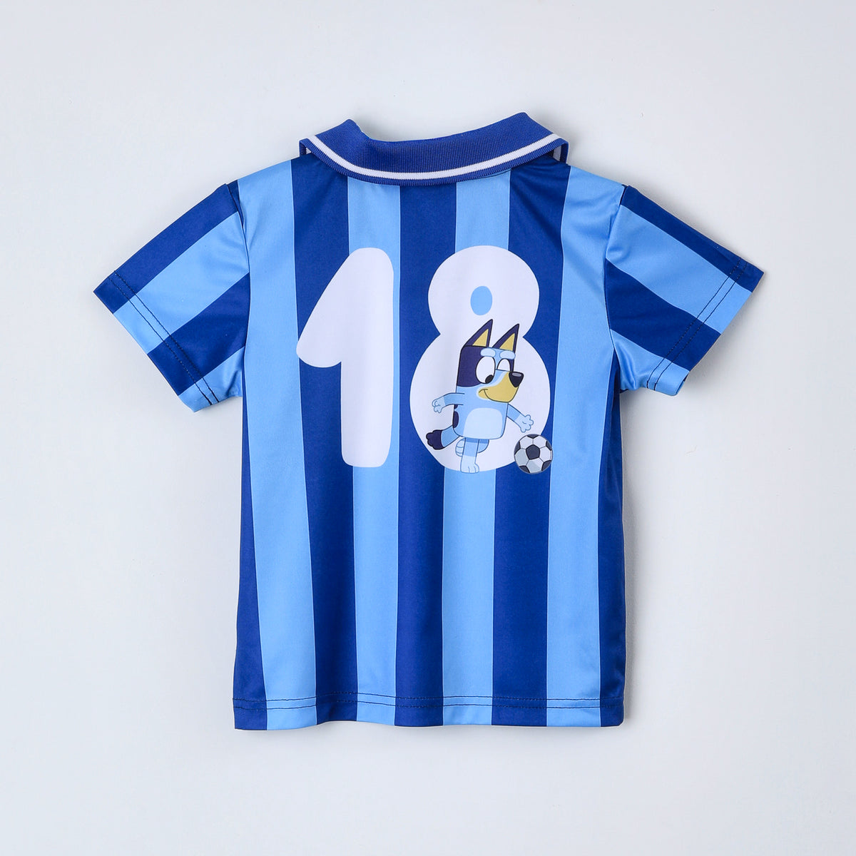 Polera Manga Corta Niño Bluey Futbol Azul