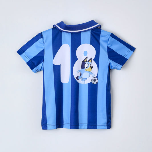 Polera Manga Corta Niño Bluey Futbol Azul - Poleras Chile | The Brands Club cl