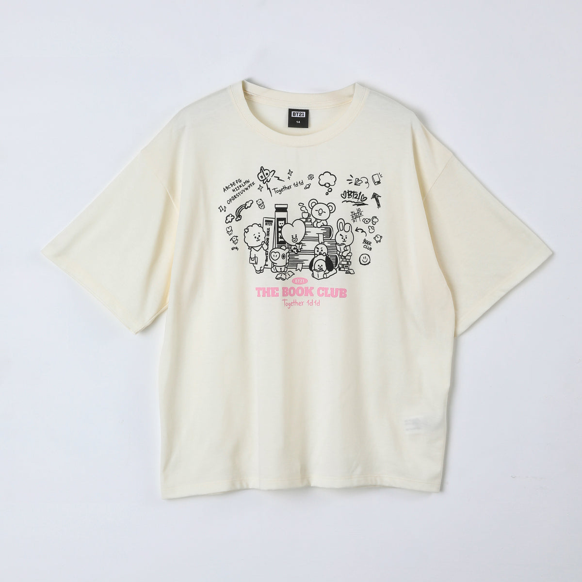 Polera Manga Corta Niña Beige Book Club BT21