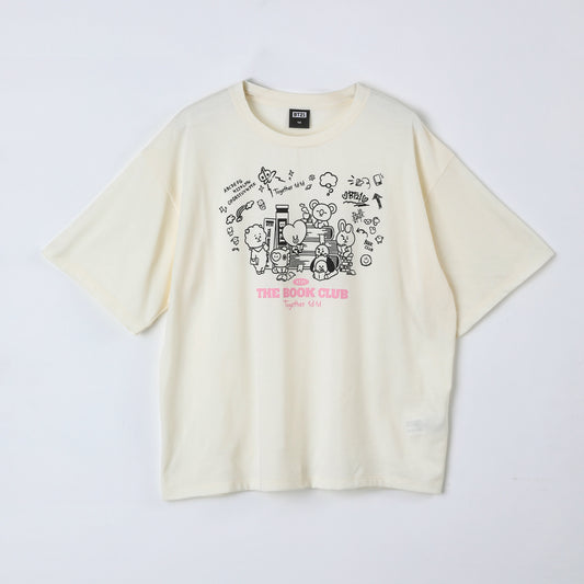 Polera Manga Corta Niña Beige Book Club BT21 - Poleras Chile | The Brands Club cl