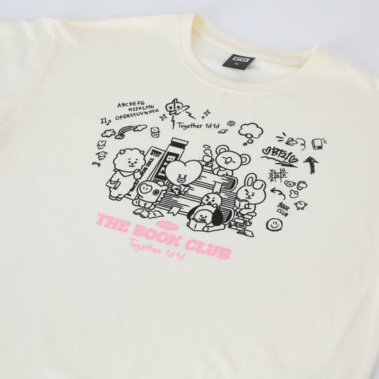 Polera Manga Corta Niña Beige Book Club BT21 - Poleras Chile | The Brands Club cl