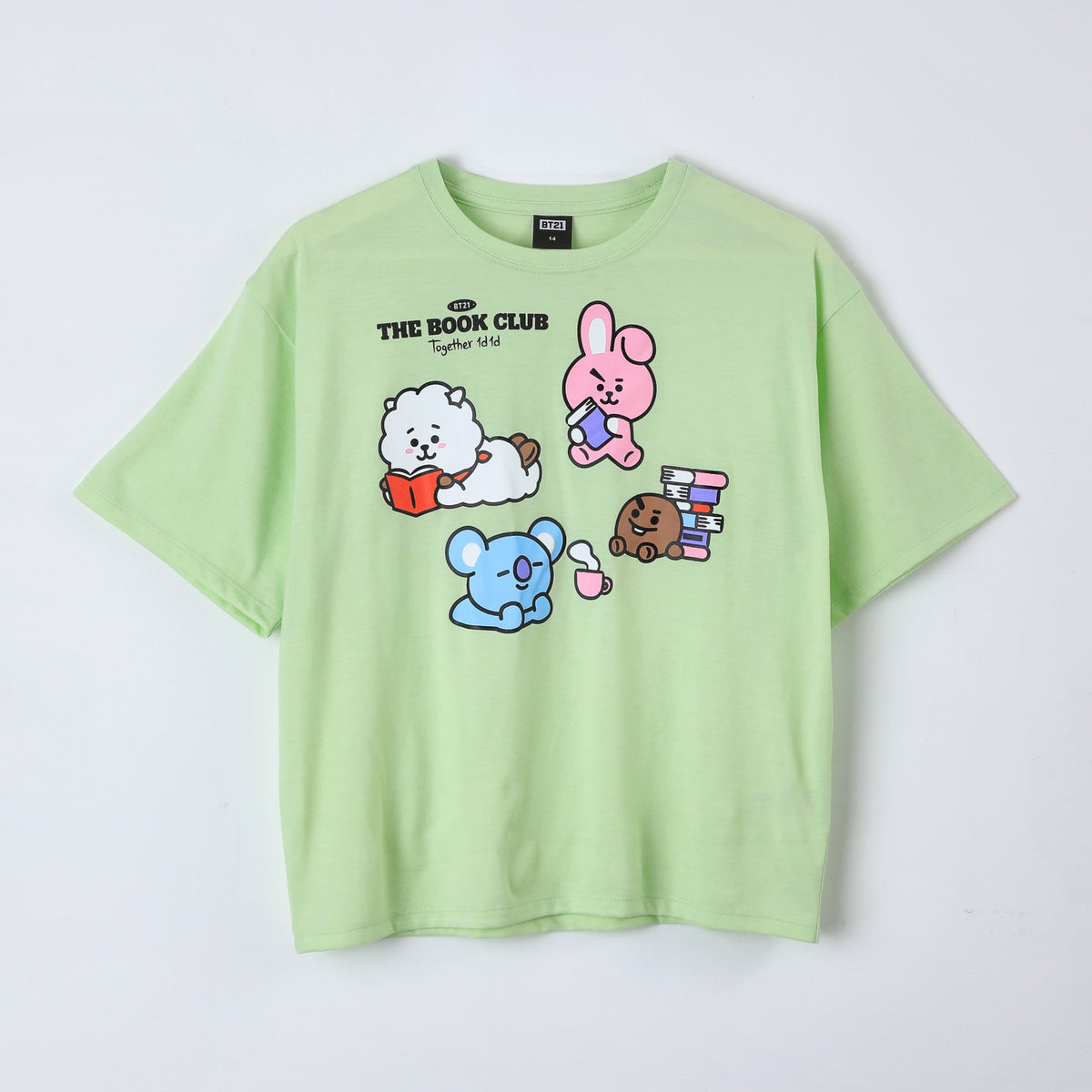Polera Manga Corta Niña Verde Book Club BT21