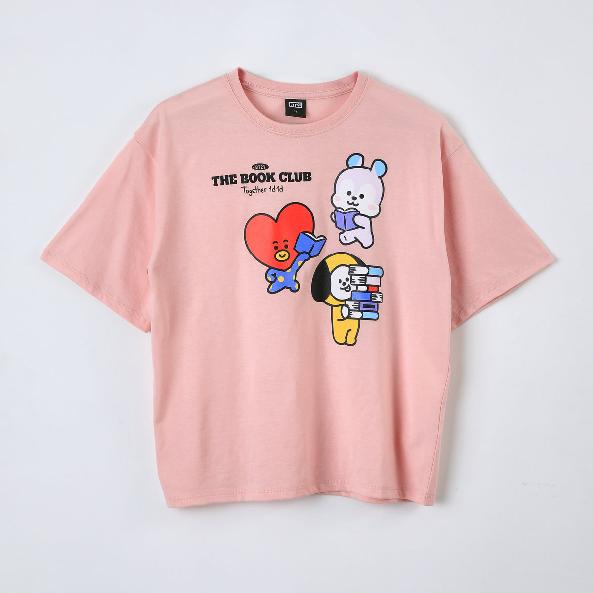 Polera Manga Corta Niña Rosado Book Club BT21