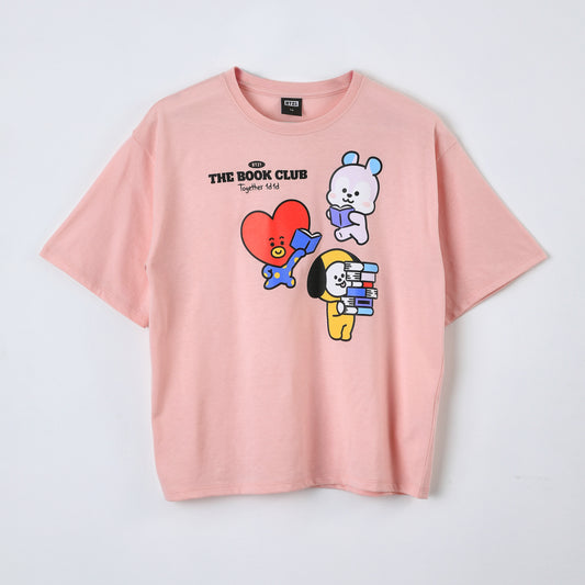 Polera Manga Corta Niña Rosado Book Club BT21 - Poleras Chile | The Brands Club cl