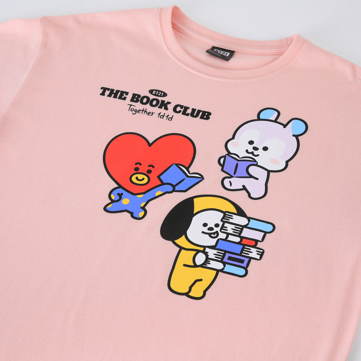 Polera Manga Corta Niña Rosado Book Club BT21
