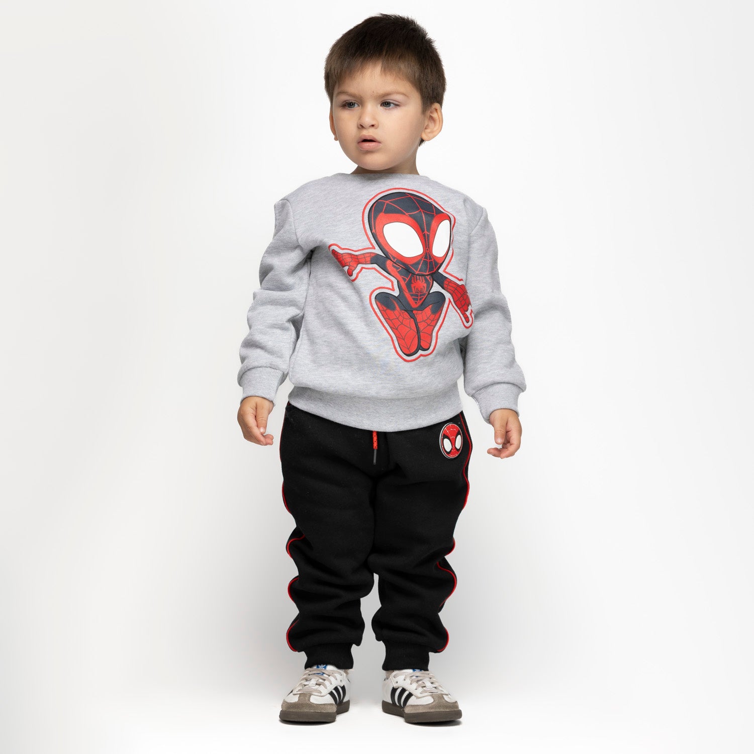 Poleron Niño Spidey Personaje Gris Marvel