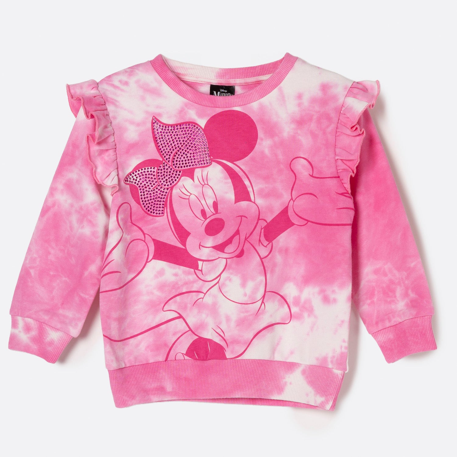 Poleron Cerrado Niña Minnie Tie Dye Rosado Disney