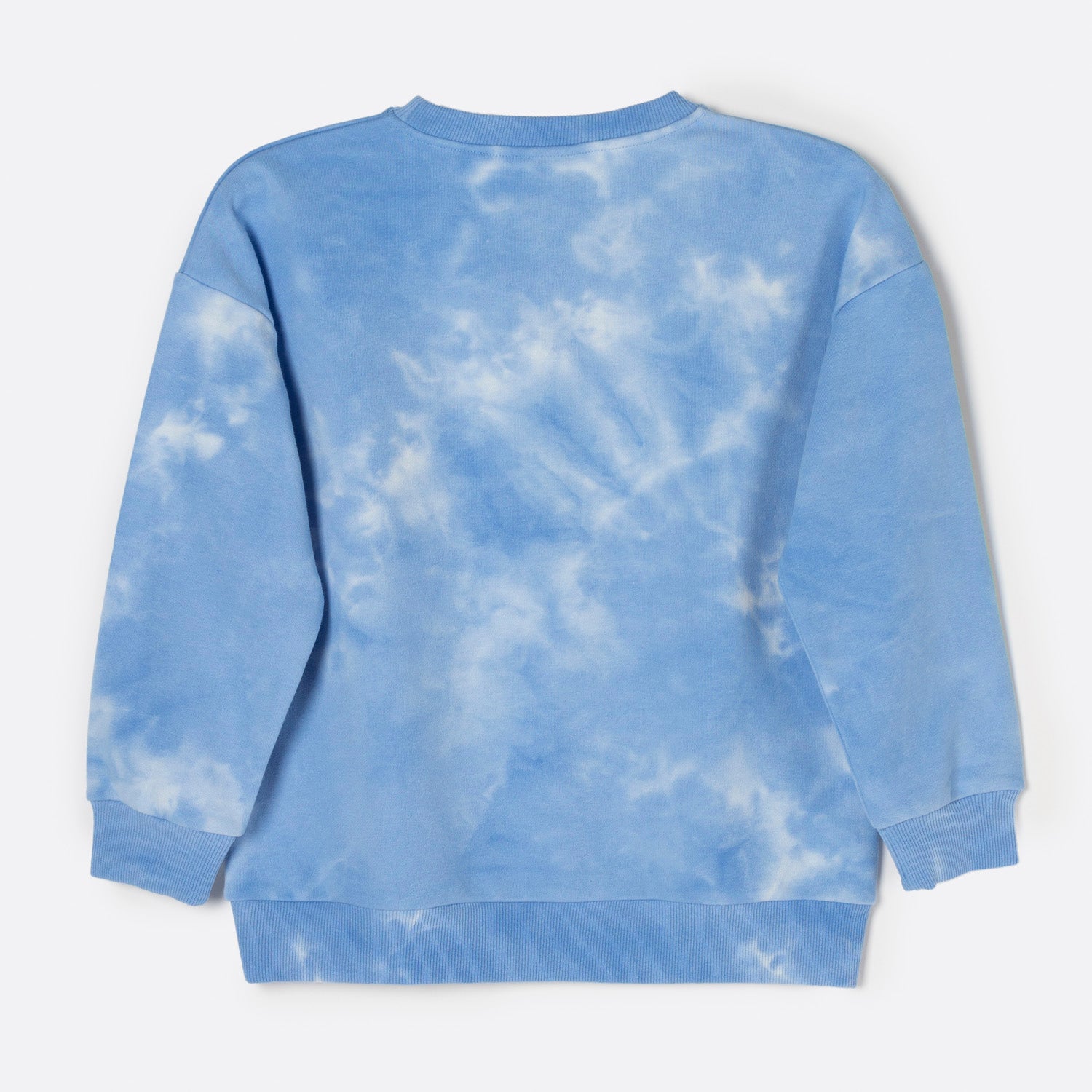 Poleron Cerrado Niña Minnie Lineal Tie Dye Celeste Disney