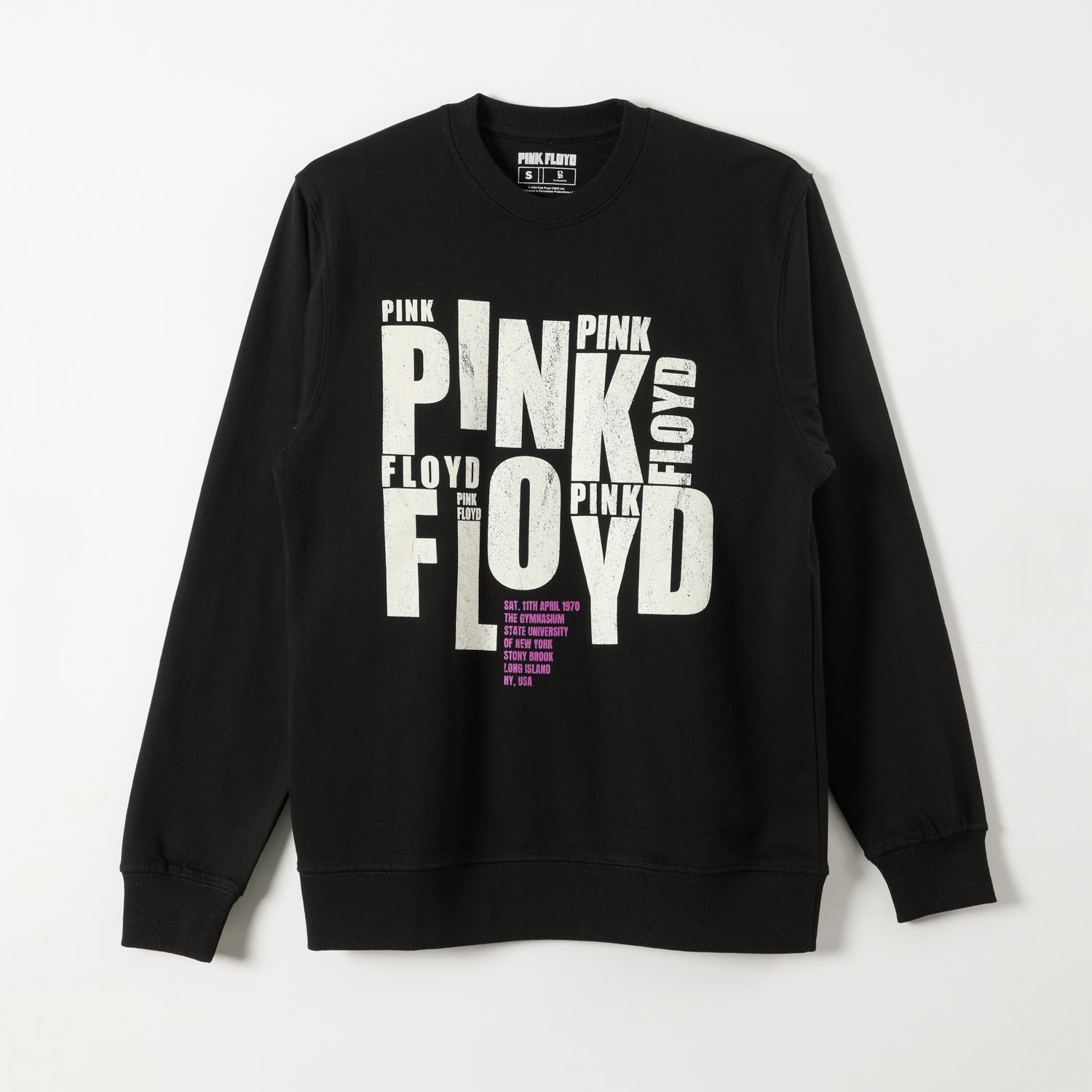 Poleron Cerrado Mujer Logo Negro Pink Floyd