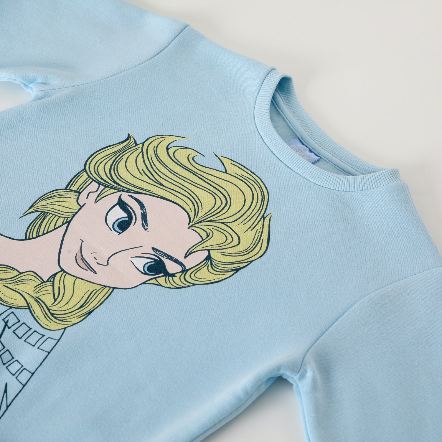 Poleron Niña Frozen Dibujo Celeste Disney