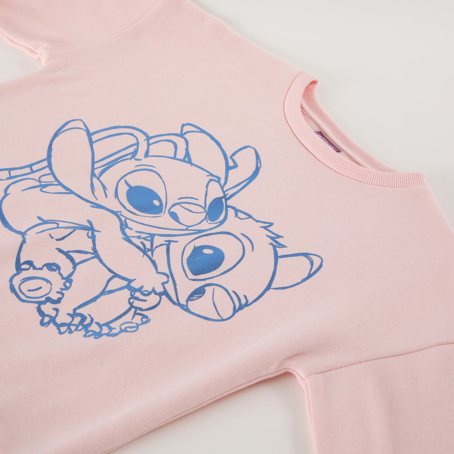 Poleron Cerrado Niña Lilo & Stitch Details Rosado Disney