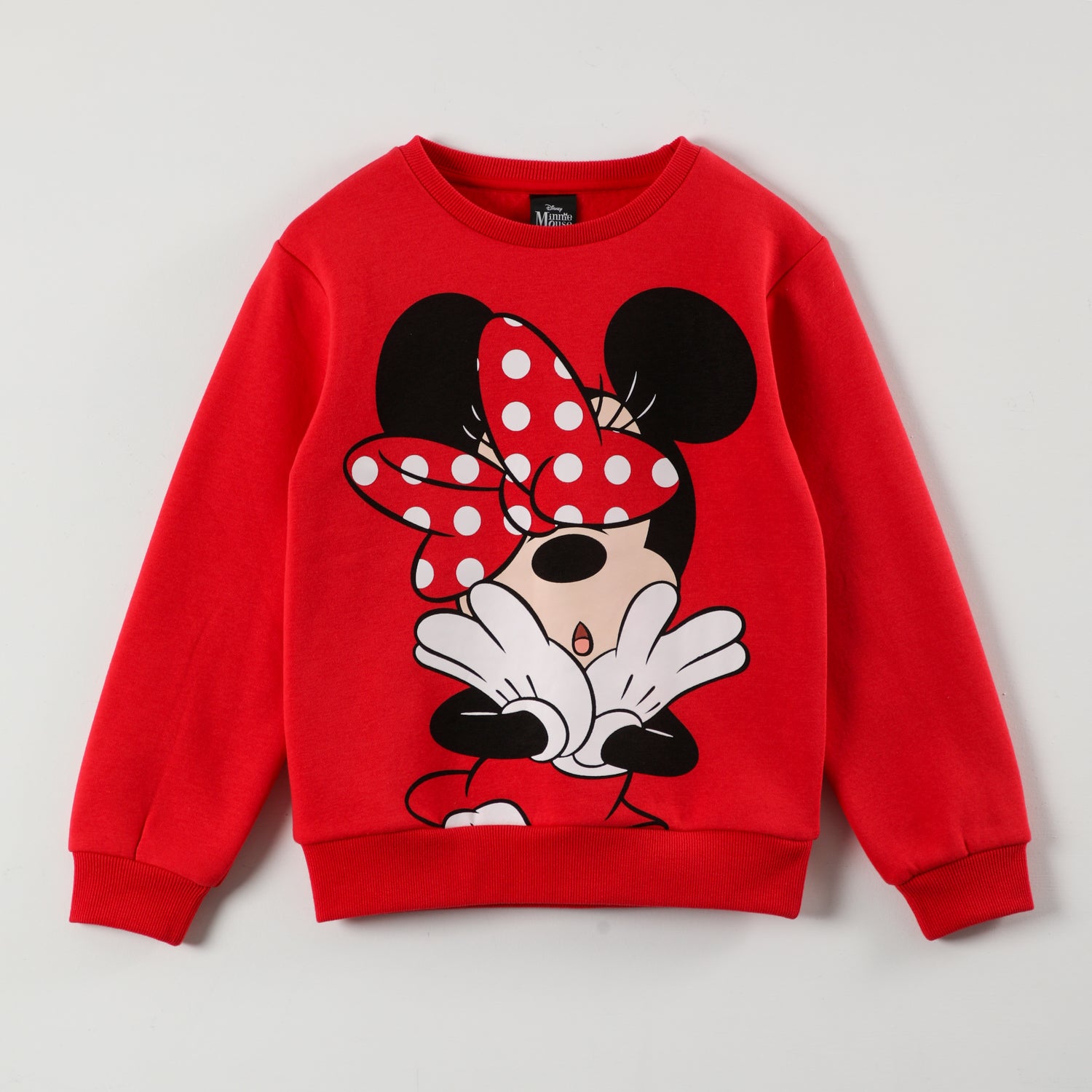 Poleron Cerrado Niña Minnie Sorpresa Rojo Disney