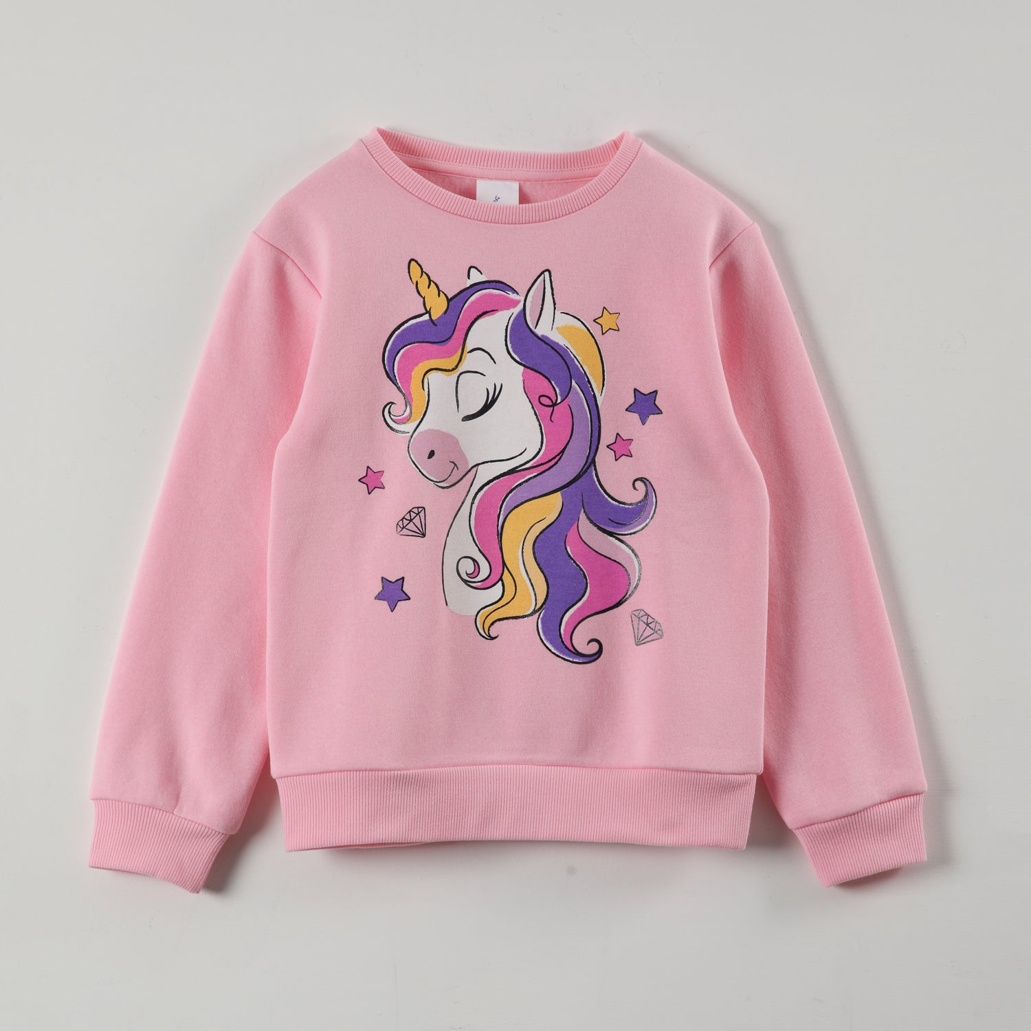 Poleron Niña Diamonds Rosado Unicornio