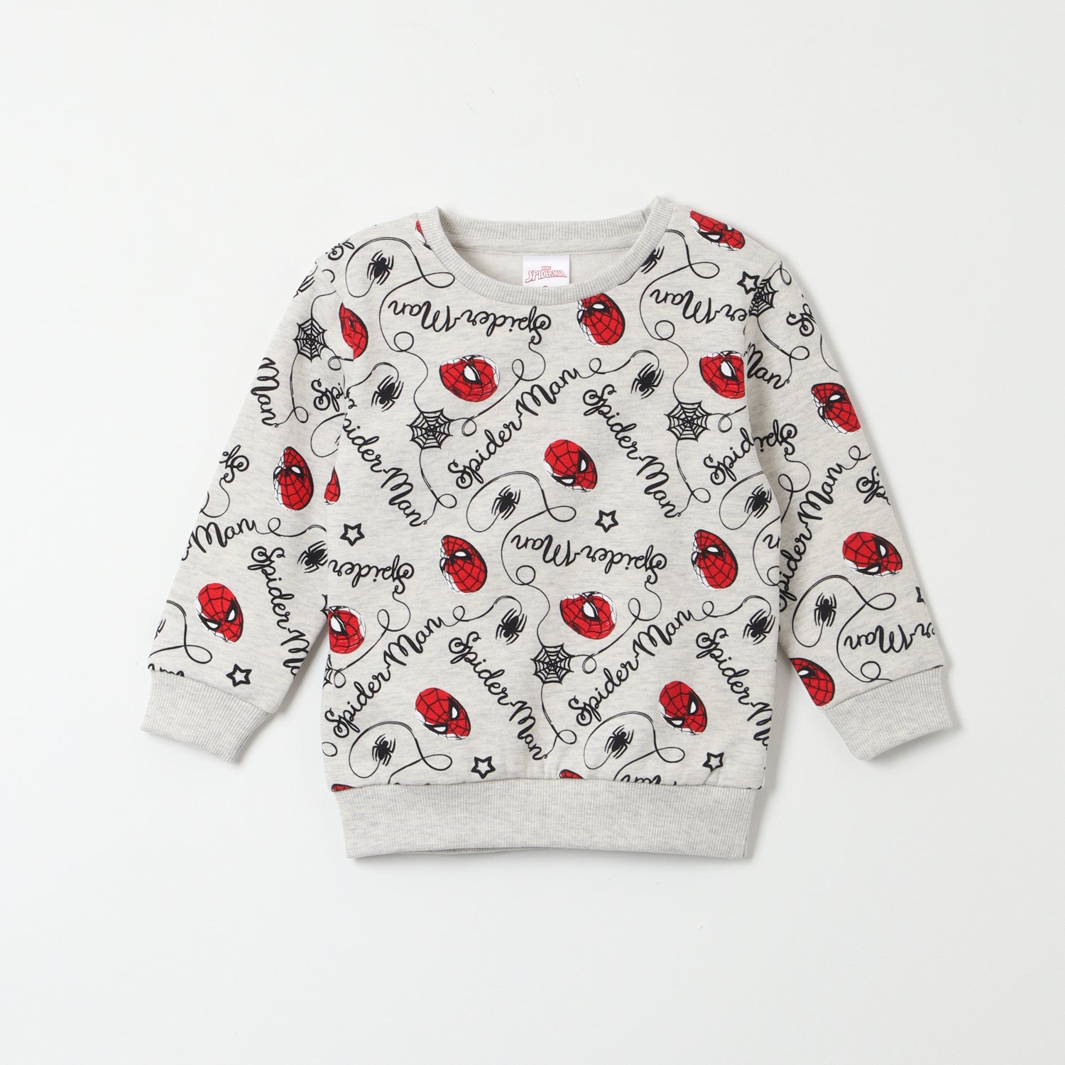 Poleron Cerrado Niño Spiderman Telaraña Gris Marvel