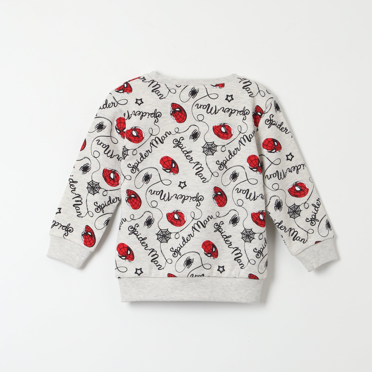 Poleron Cerrado Niño Spiderman Telaraña Gris Marvel