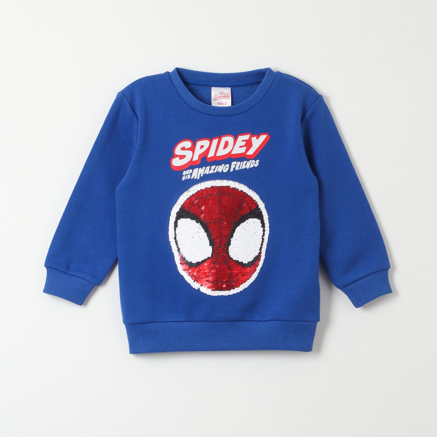Poleron Cerrado Niño Spidey Lenticular Azul Marvel