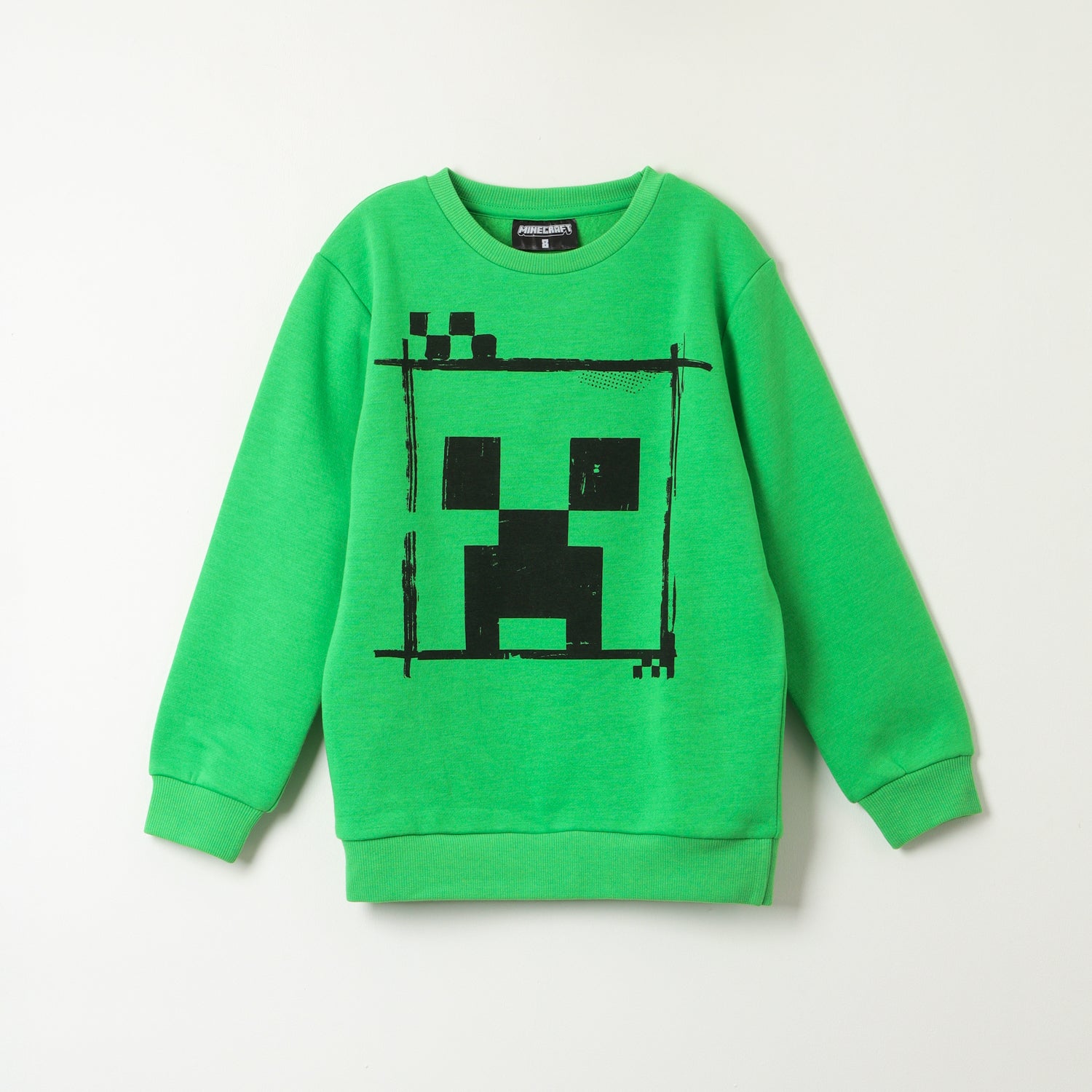 Poleron Niño Creeper Face Verde Minecraft