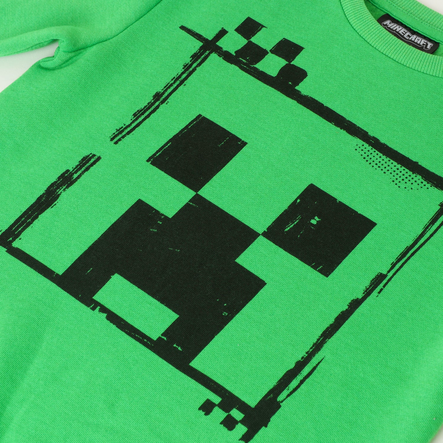 Poleron Niño Creeper Face Verde Minecraft