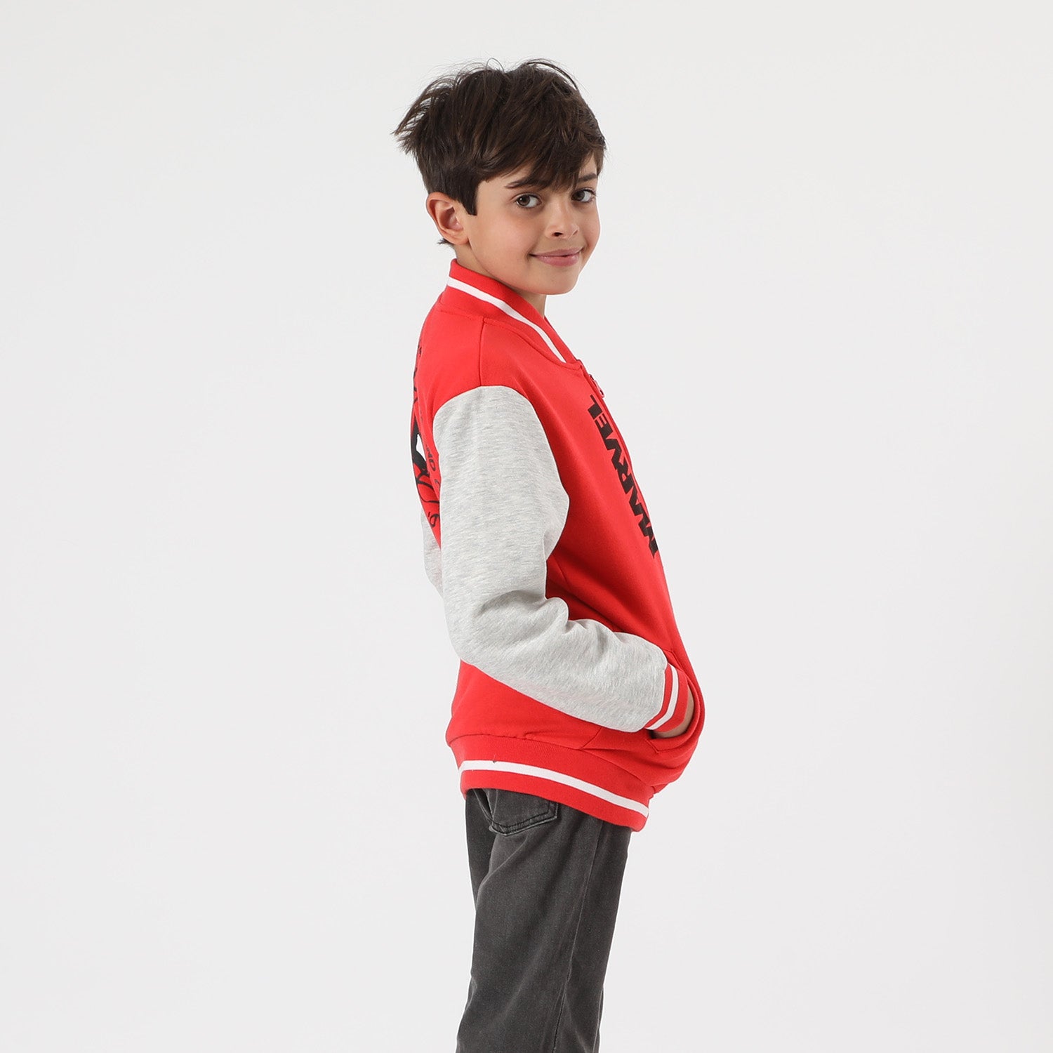 Poleron Niño Spiderman Head Logo Rojo Marvel