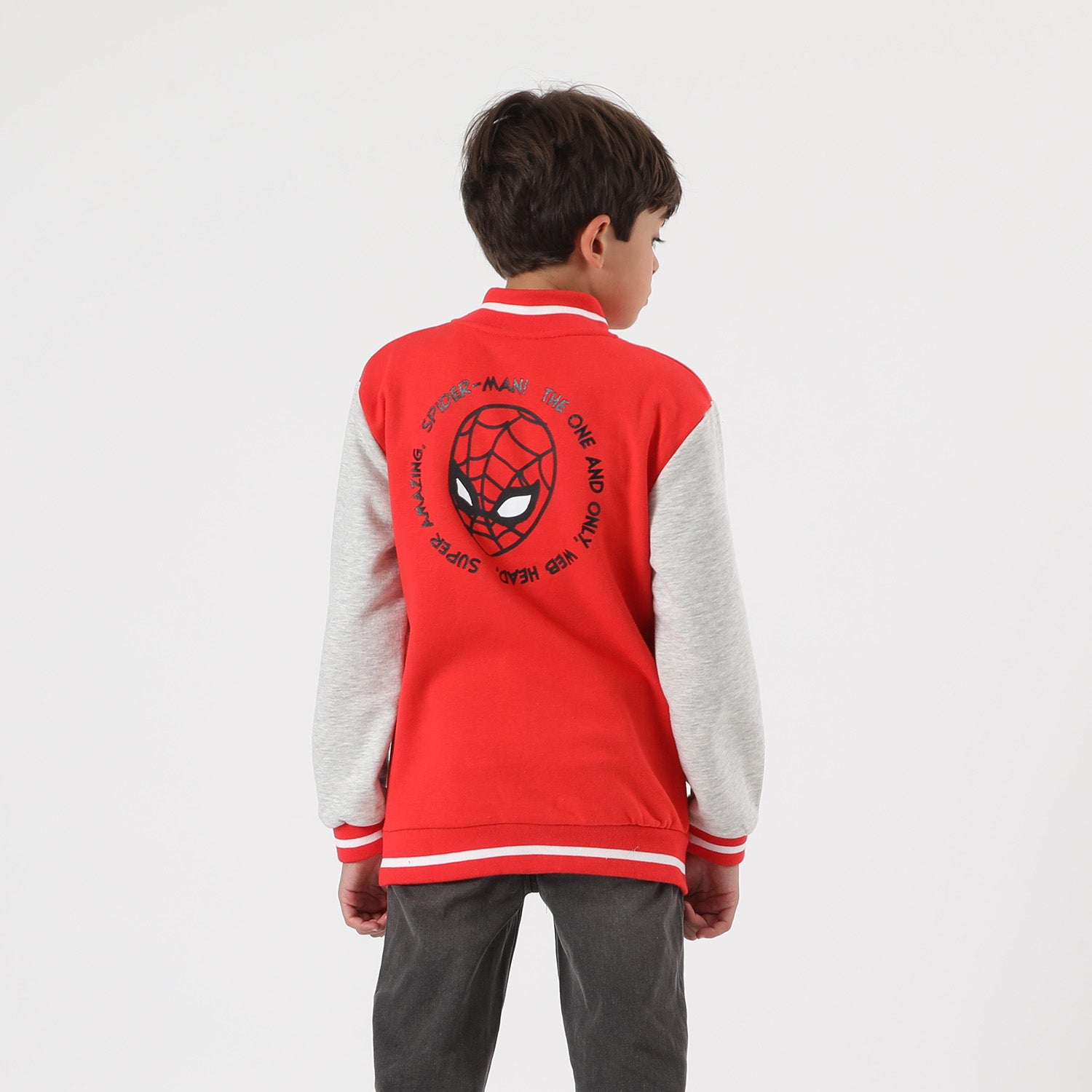 Poleron Niño Spiderman Head Logo Rojo Marvel
