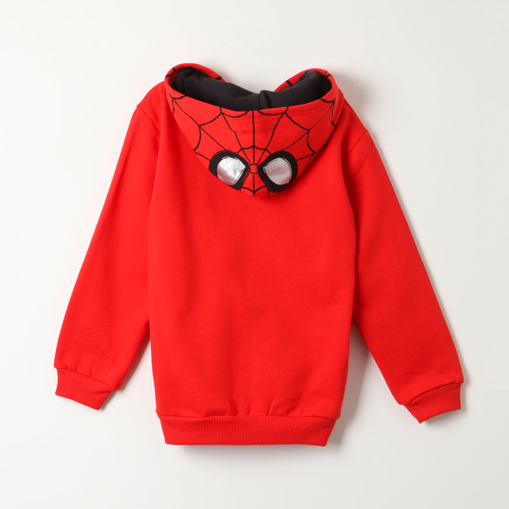 Poleron Abierto Niño Spiderman Cubierto Rojo Marvel