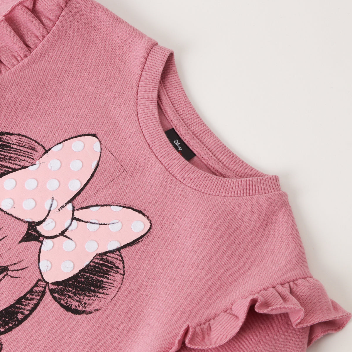 Poleron Cerrado Niña Minnie Sparkle Rosado Disney