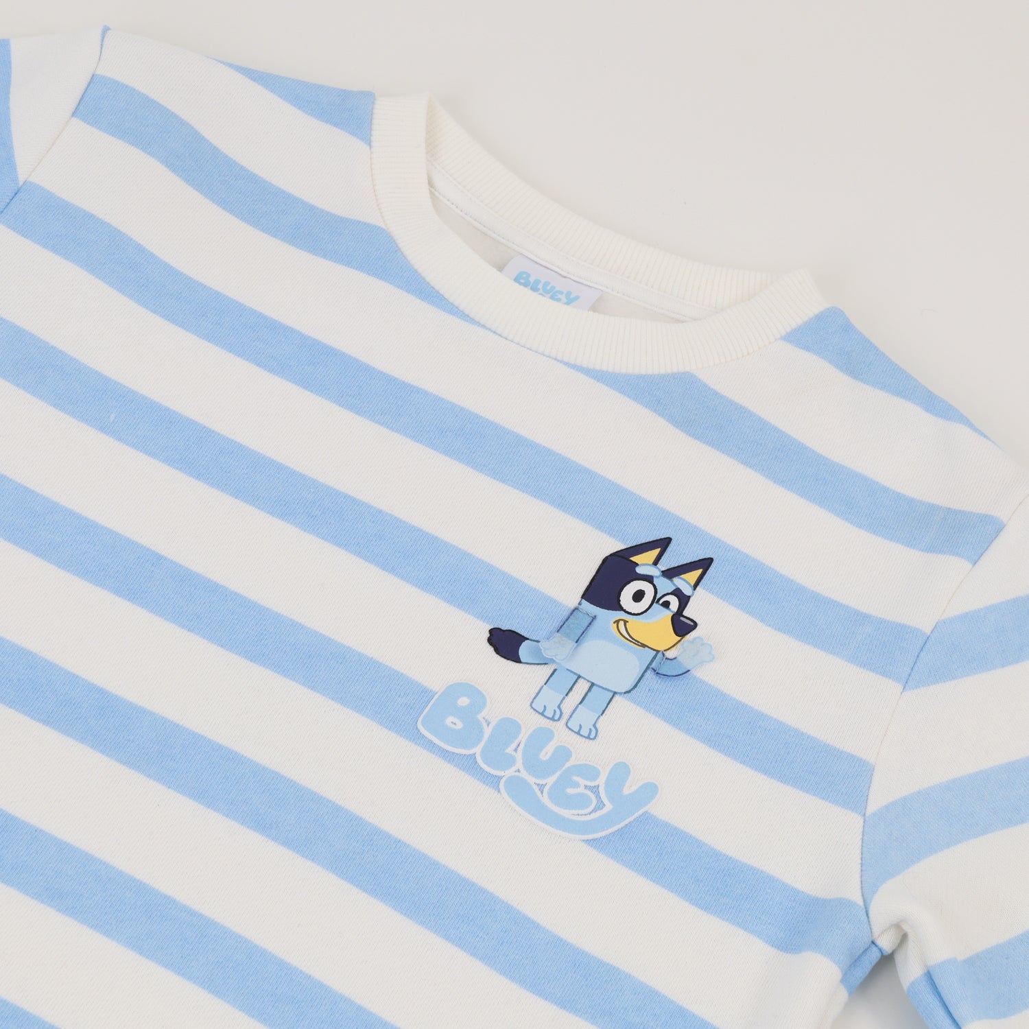 Poleron Cerrado Niño Rayas Blanco Bluey