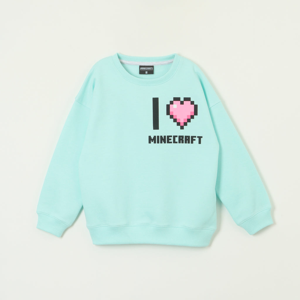 Poleron Cerrado Niña I Love M Celeste Minecraft
