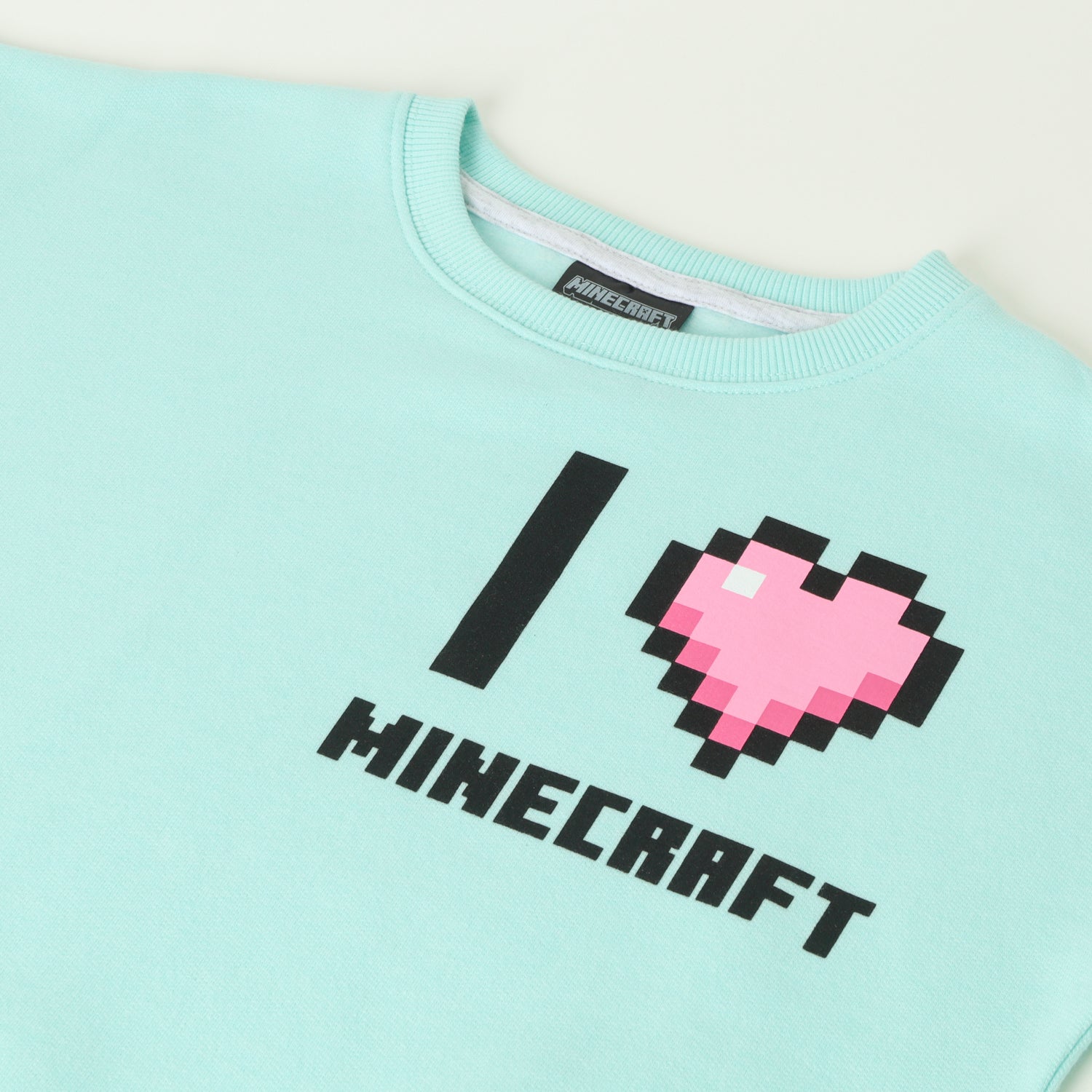 Poleron Cerrado Niña I Love M Celeste Minecraft