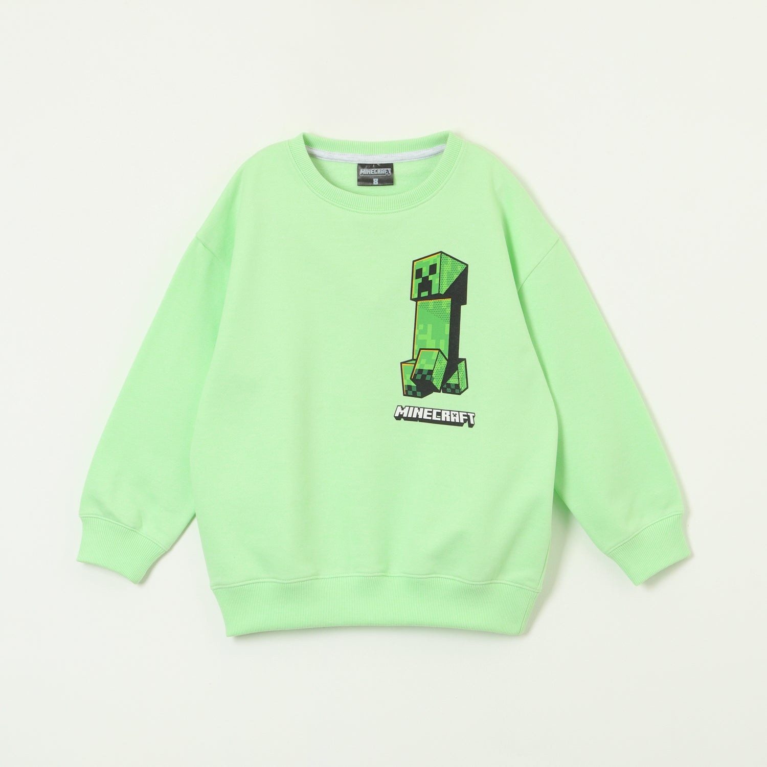 Poleron Cerrado Niño Creeper Logo Amarillo Minecraft