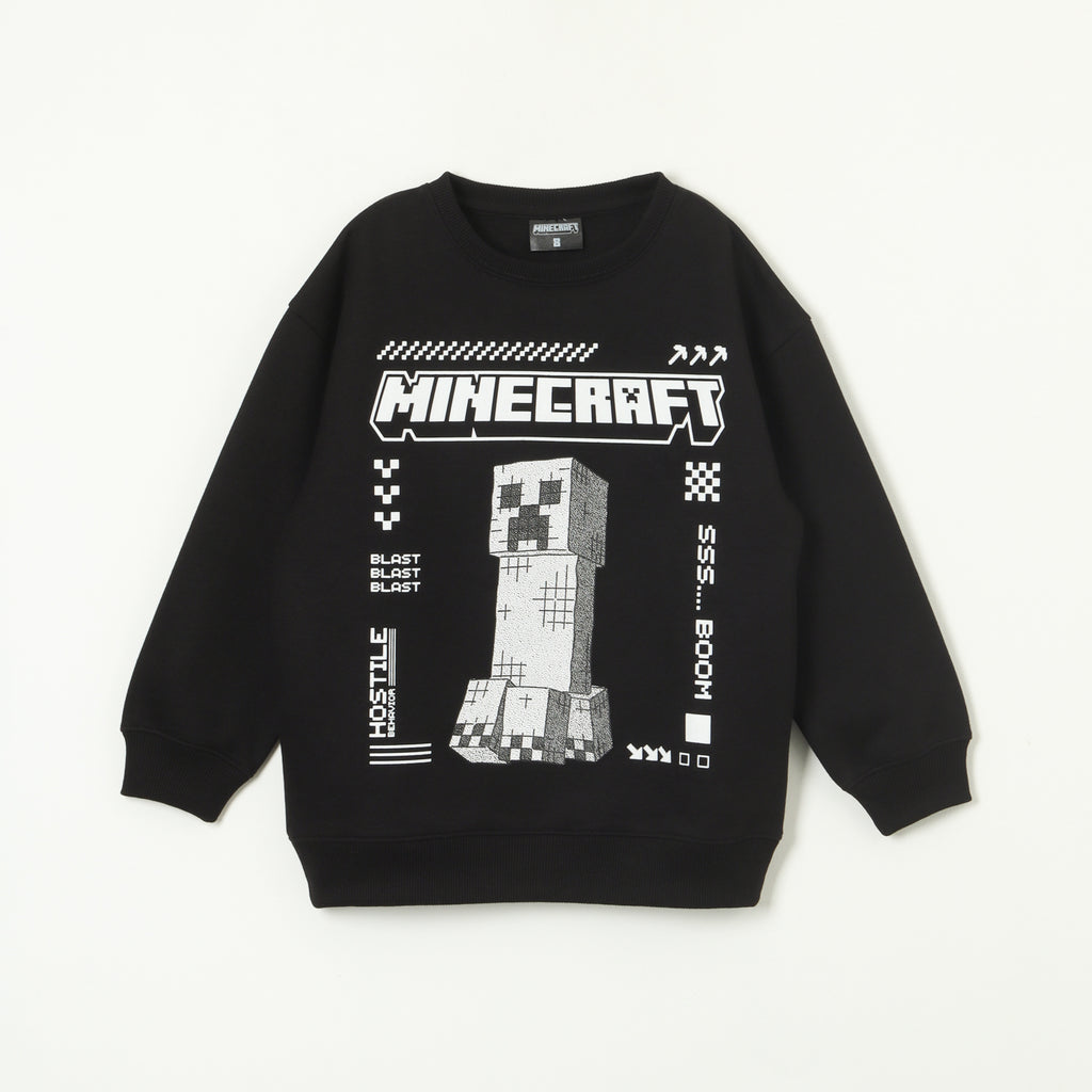 Poleron Cerrado Niño Big Logo Negro Minecraft