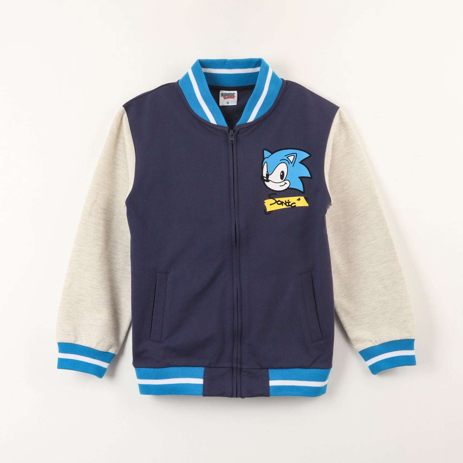 Poleron Abierto Niño Espalda Azul Sonic