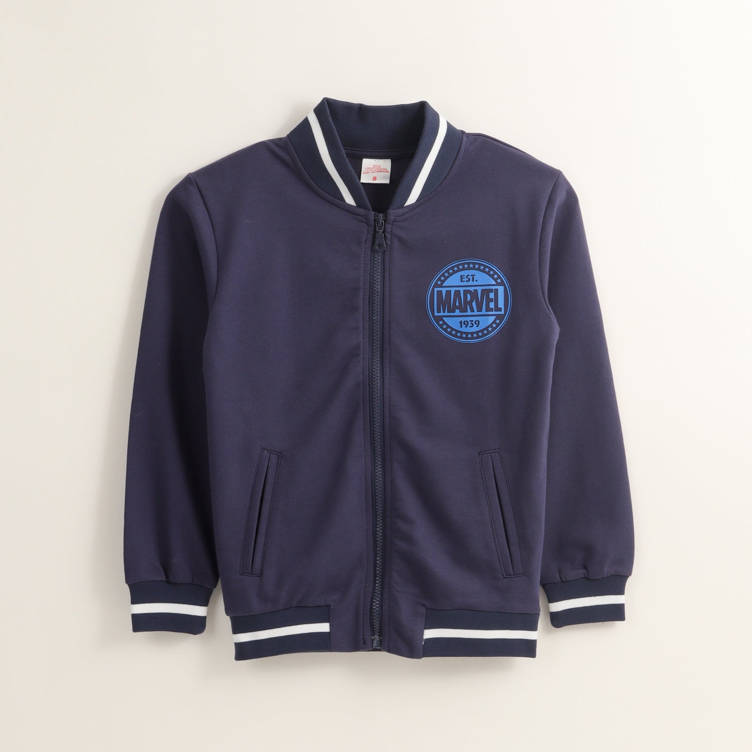 Poleron Abierto Niño Spiderman Back Spider Azul Marvel