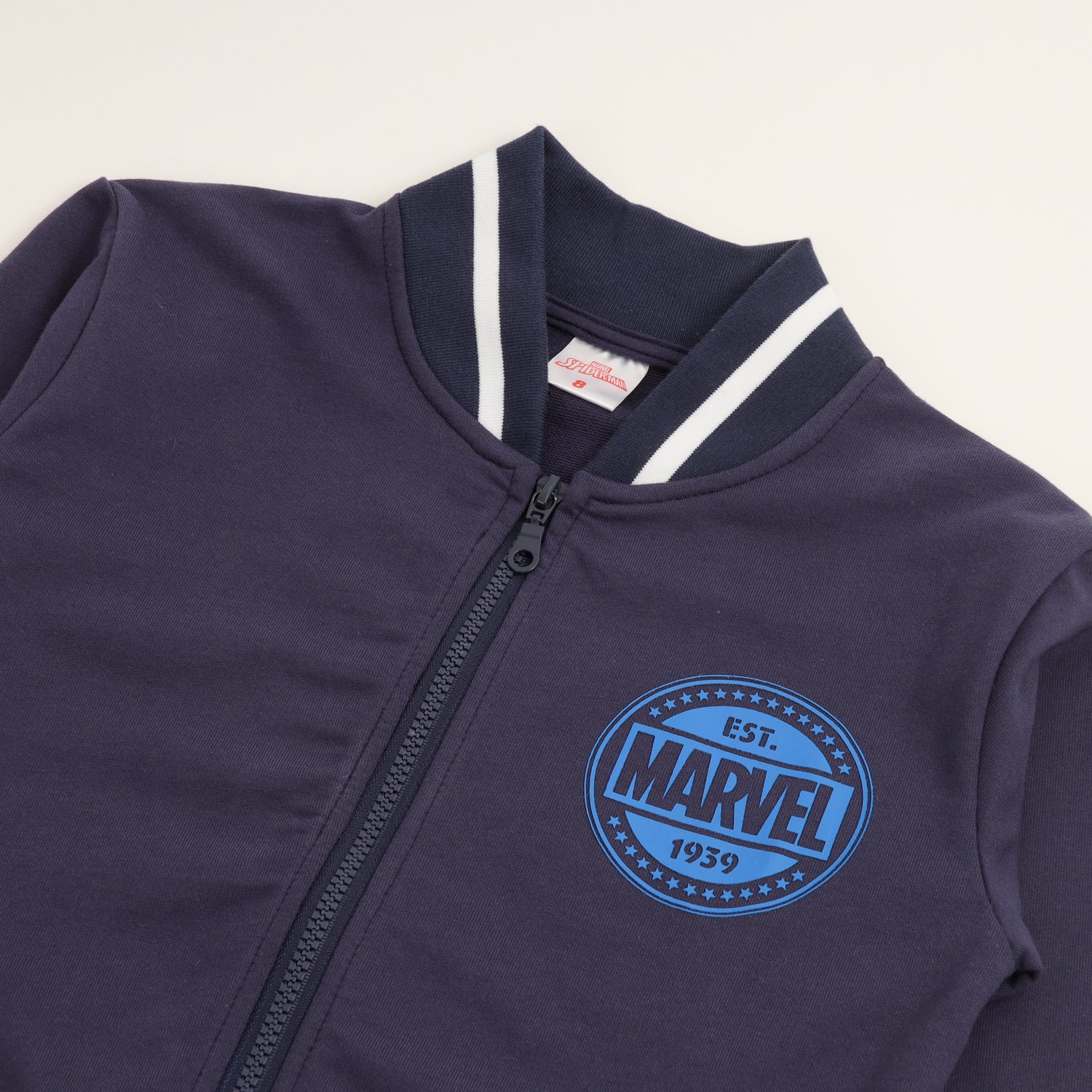 Poleron Abierto Niño Spiderman Back Spider Azul Marvel