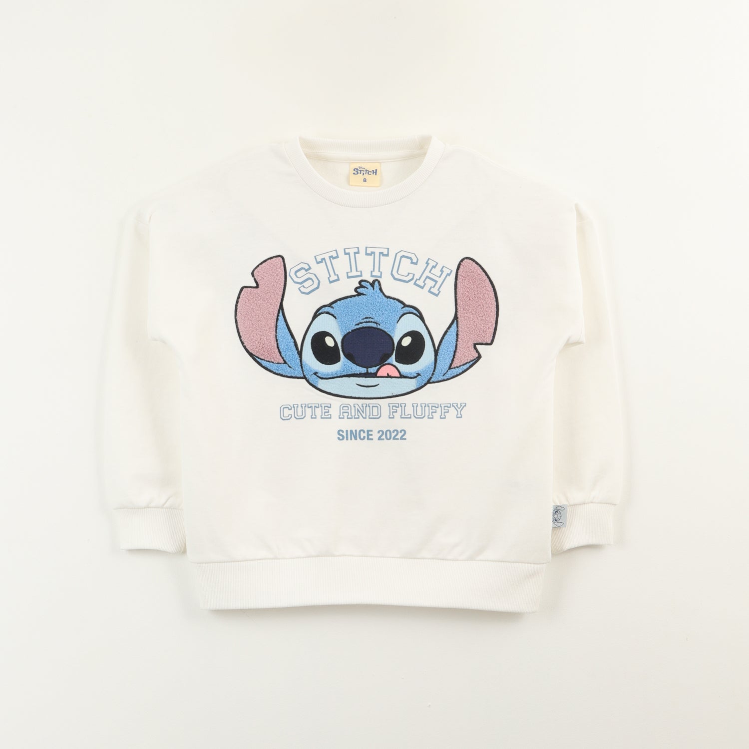 Poleron Cerrado Niña Lilo & Stitch Fluffy Blanco Disney