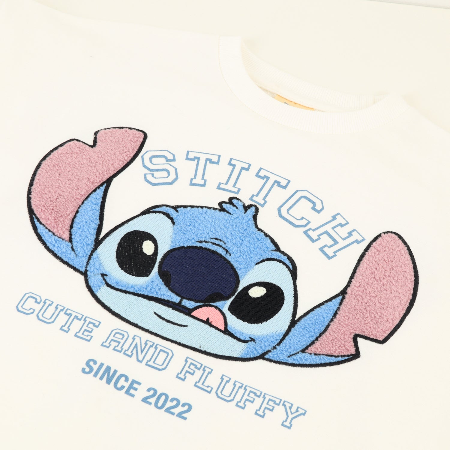Poleron Cerrado Niña Lilo & Stitch Fluffy Blanco Disney